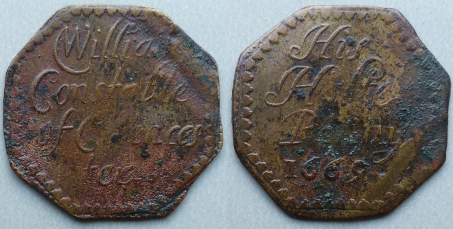 Cirencester, William Constable 1669 octagonal halfpenny
